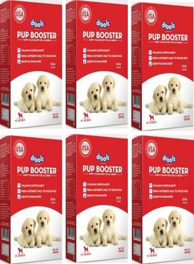 Drools Pup Booster - Puppy Weaning Diet for All Breeds 300 gram (Pack of 6) Milk 6 kg (6x1 kg) Wet New Born Dog Food - Image 1